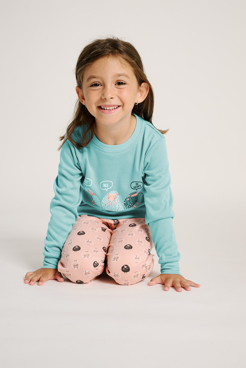 Παιδική Πιτζάμα Ροζ-Τιρκουάζ με Σχέδια Προβατάκια Muy Demi από 10 έως 16 ετών