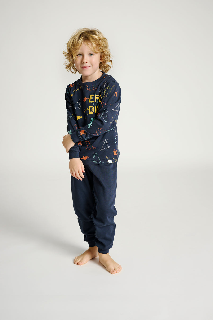 Παιδική Πιτζάμα Μπλε με Σχέδια Δεινόσαυρους Βαμβακερή Muy Demi από 2 έως 8 ετών