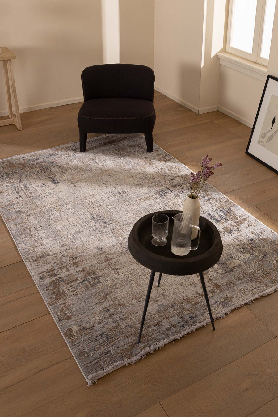 Vintage Χαλί Γκρι-Μπεζ Πολυεστερικό Allure Royal Carpet 1.20Χ1.80 (20175)