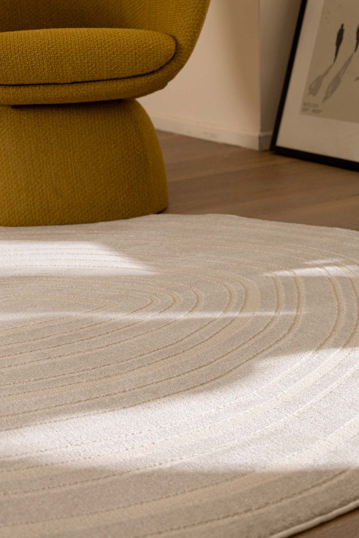 Μοντέρνο Χαλί Εκρού Πολυεστερικό Organic Shape Royal Carpet 1.60X2.30
