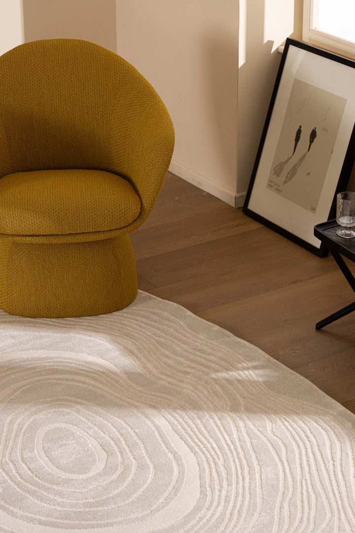 Μοντέρνο Χαλί Εκρού Πολυεστερικό Organic Shape Royal Carpet 1.60X2.30