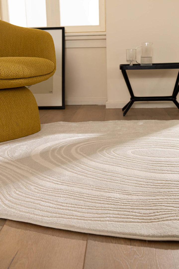 Μοντέρνο Χαλί Εκρού Πολυεστερικό Organic Shape Royal Carpet 1.60X2.30