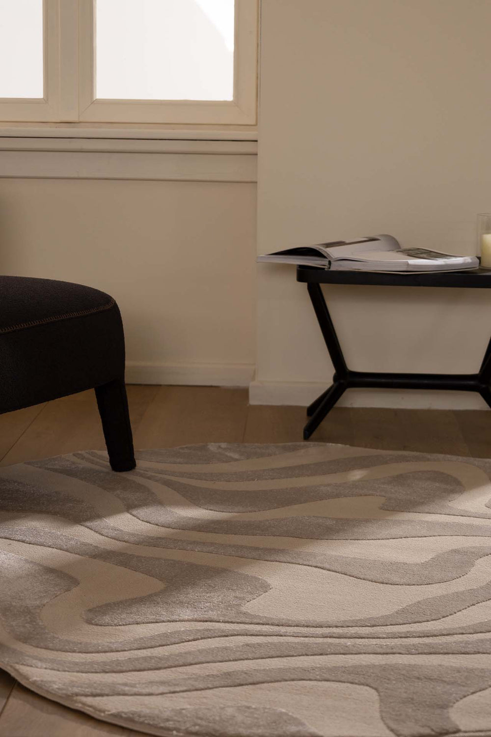 Μοντέρνο Χαλί Μπεζ Πολυεστερικό Organic Shape Royal Carpet 1.60X1.60