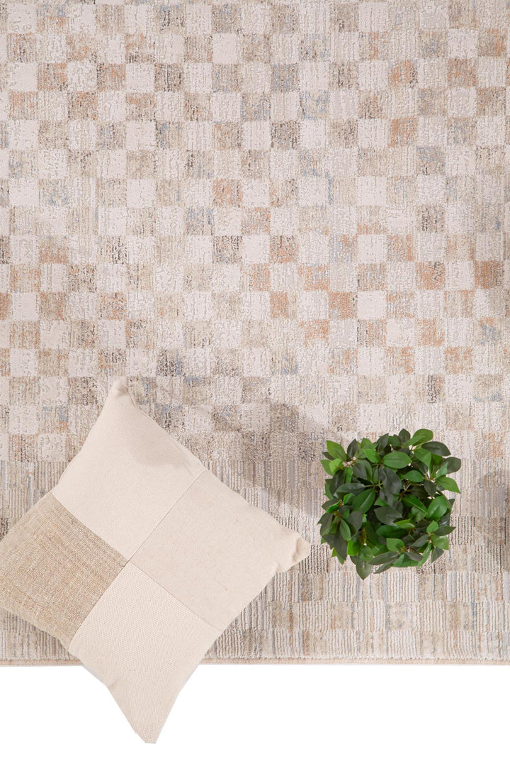Μοντέρνο Χαλί Μπεζ/Μπλε Mona Royal Carpet 200X250 (421 BEIGE/BLUE)
