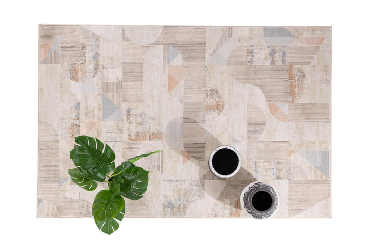 Μοντέρνο Χαλί Μπεζ/Μπλε Mona Royal Carpet 200X250 (422 BEIGE/BLUE)