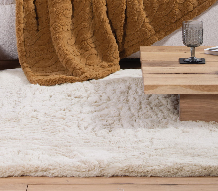 Γούνινο Χαλί Εκρού Estelle Nef Nef Homeware 200Χ300