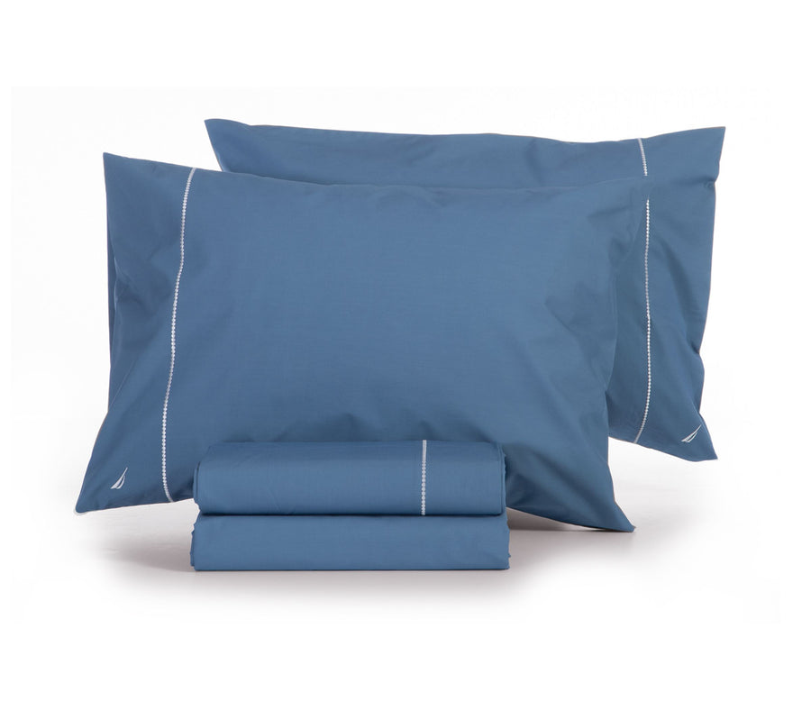 Σετ Σεντόνια Διπλά Μπλε- Nau Wave Solid 200X270 Nef-Nef Homeware