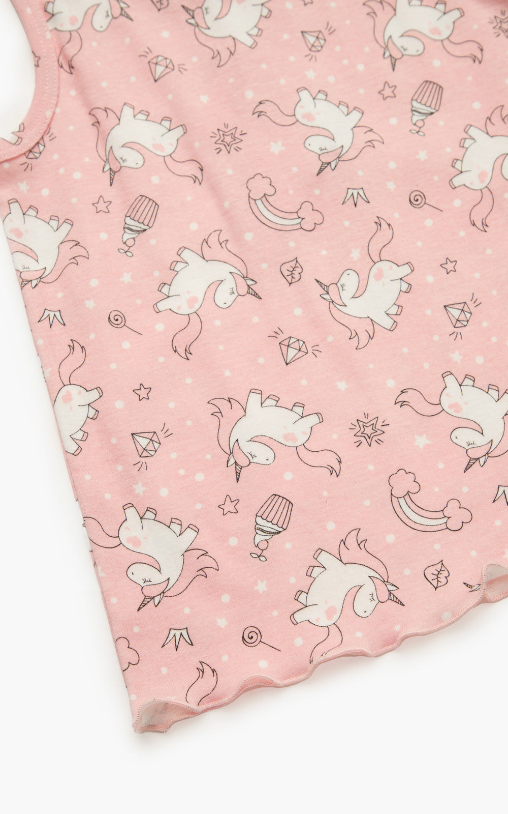 Παιδική Πιτζάμα Βαμβακερή Ροζ Με Unicorn Rib Minerva