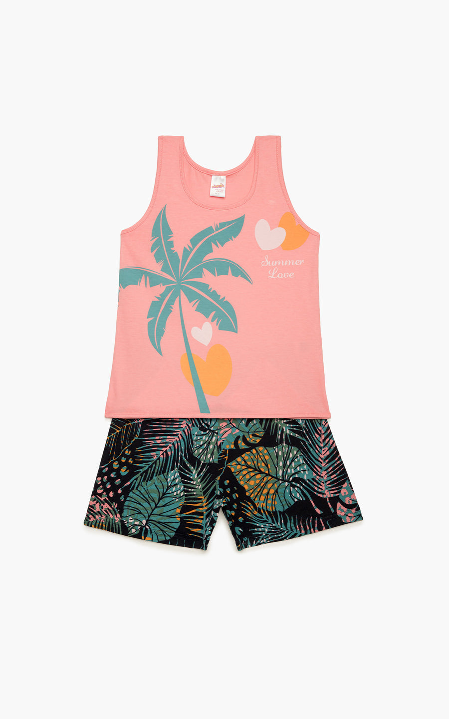 Παιδική Πiτζάμα Βαμβακερή Kοραλί Summer Time Minerva