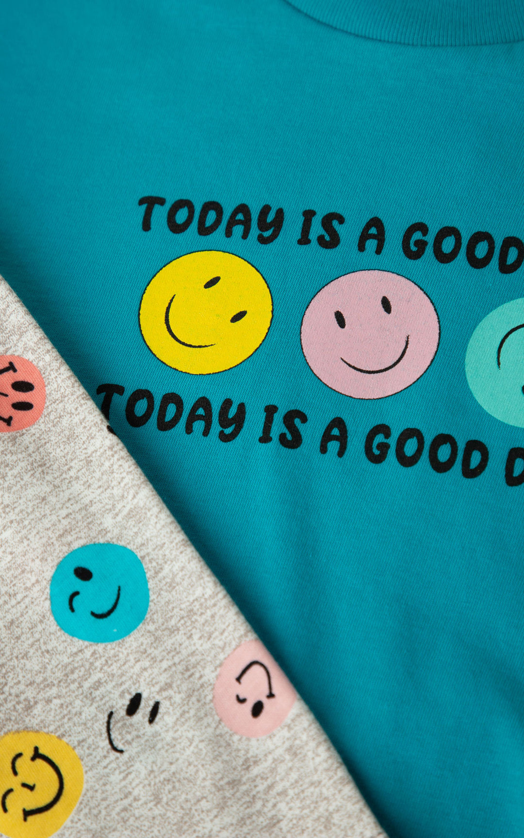 Παιδική Πιτζάμα Βαμβακερή Σμαραγδί Για Αγόρι Με Χαμογελαστές Φατσούλες Minerva