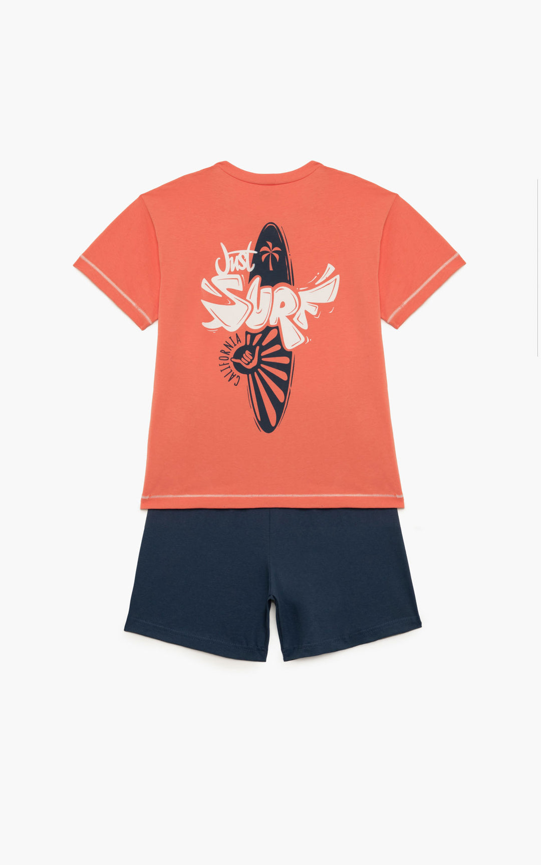 Παιδική Πιτζάμα Βαμβακερή Κοραλί Για Αγόρι Με Surf Minerva