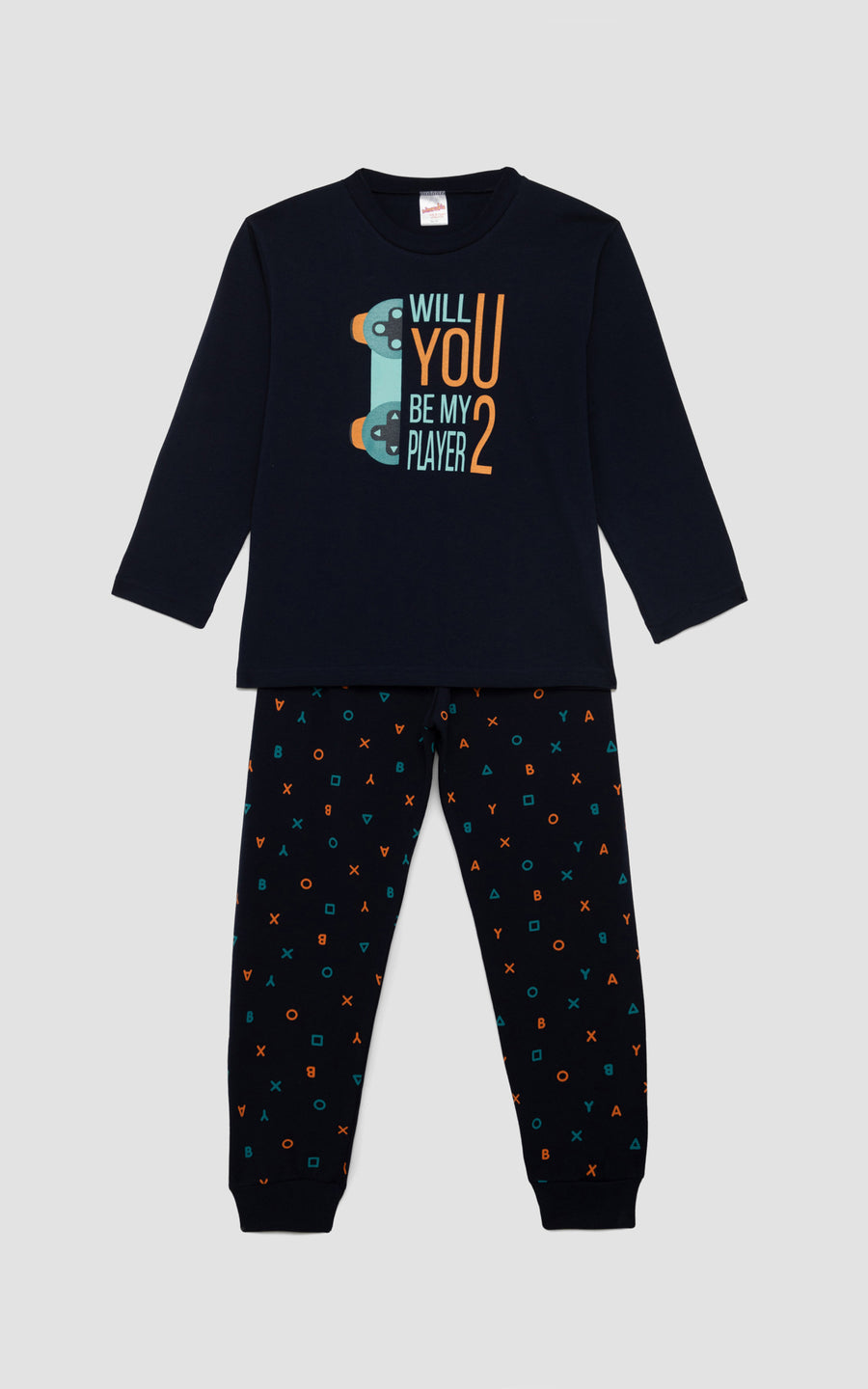Παιδική Πιτζάμα για Αγόρι Μαύρη Βαμβακερή Minerva Player