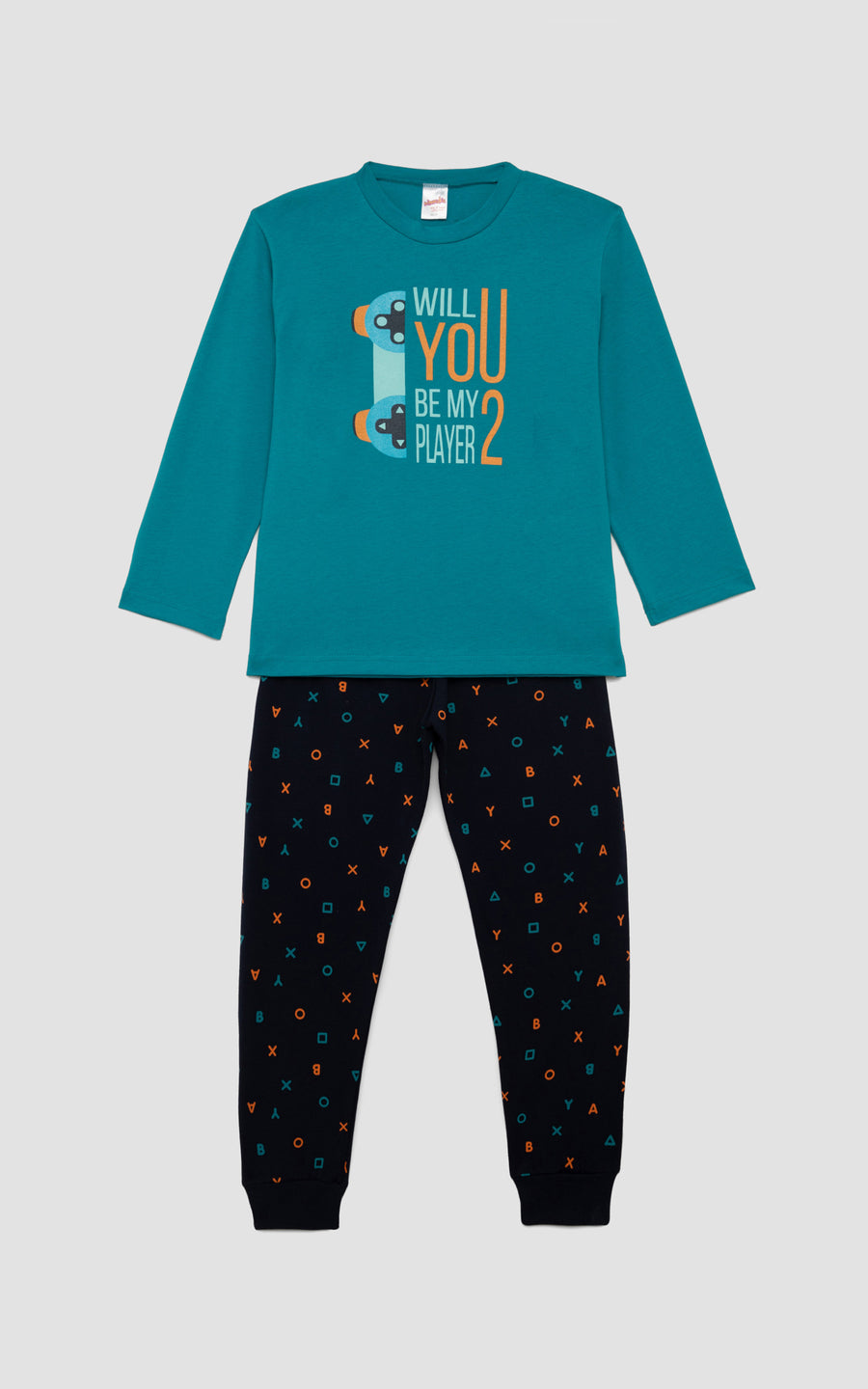 Παιδική Πιτζάμα για Αγόρι Πετρόλ Βαμβακερή Minerva Player