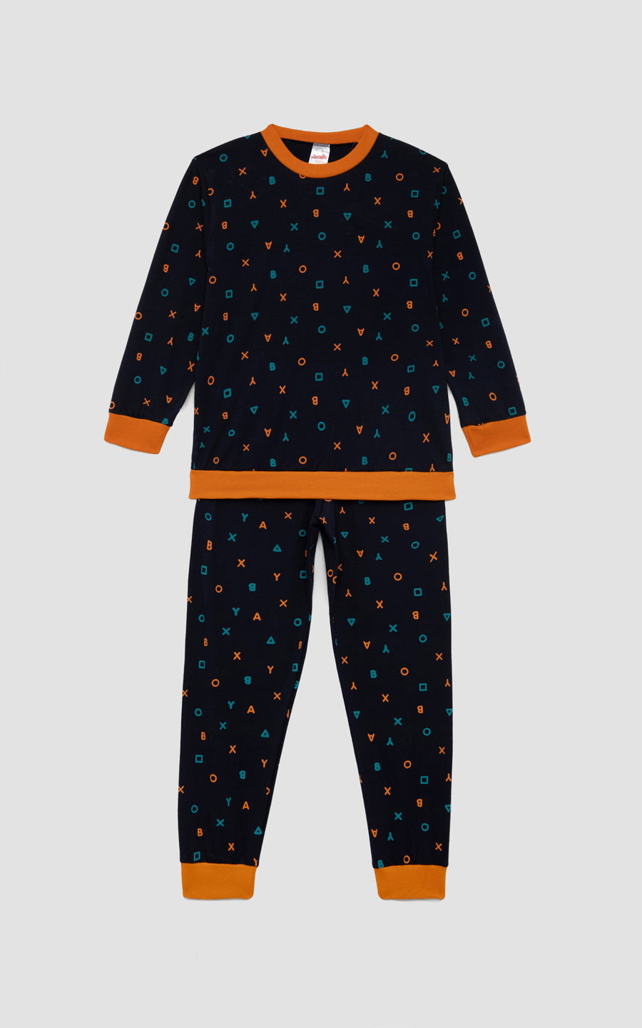 Παιδική Πιτζάμα για Αγόρι Μαύρη με Γράμματα Βαμβακερή Minerva