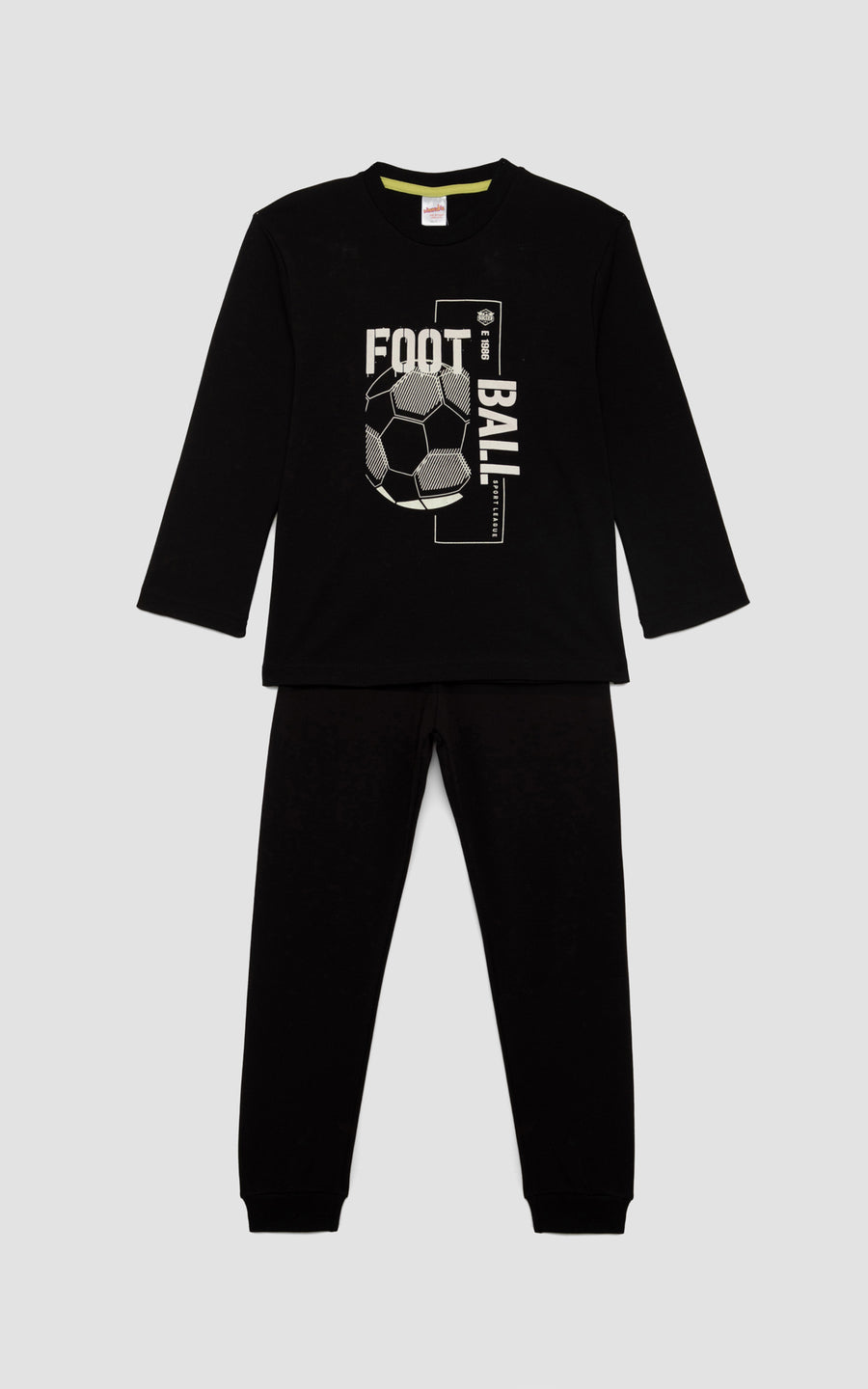 Παιδική Πιτζάμα για Αγόρι Μαύρη Βαμβακερή Minerva Space Ball