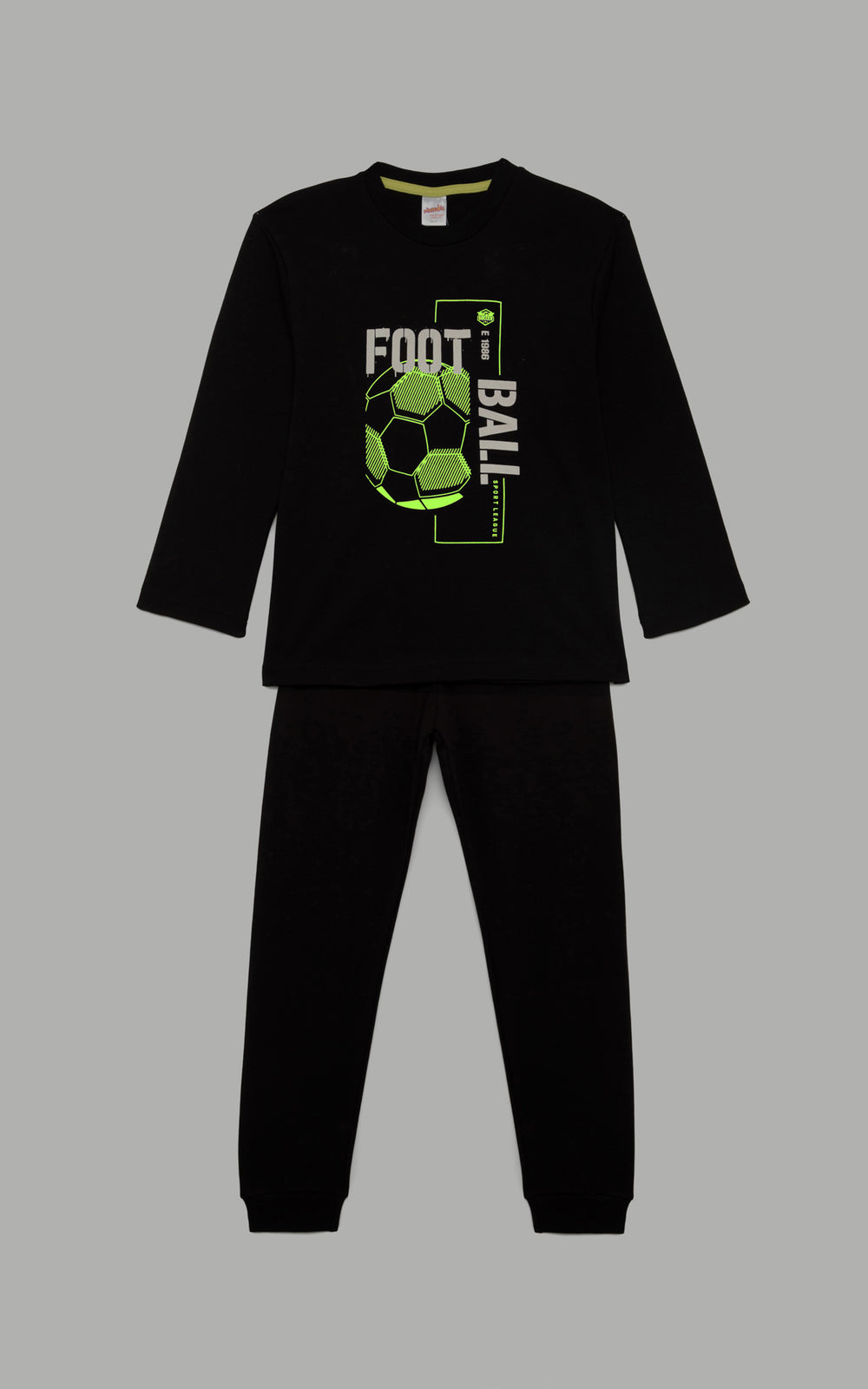 Παιδική Πιτζάμα για Αγόρι Μαύρη Βαμβακερή Minerva Space Ball