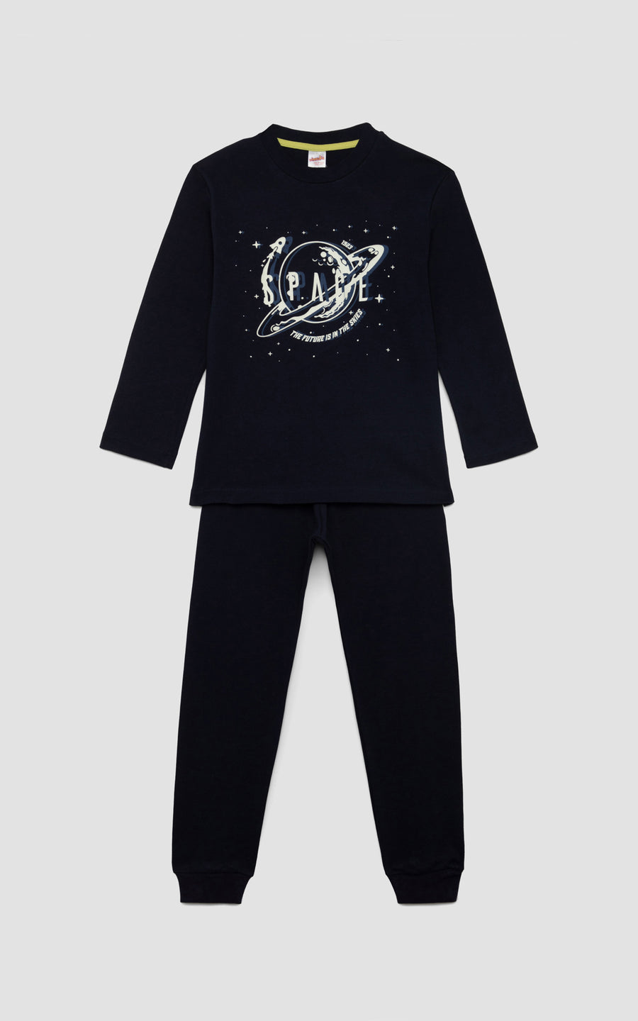 Παιδική Πιτζάμα για Αγόρι Μπλε Σκούρη Βαμβακερή Minerva Space Ball