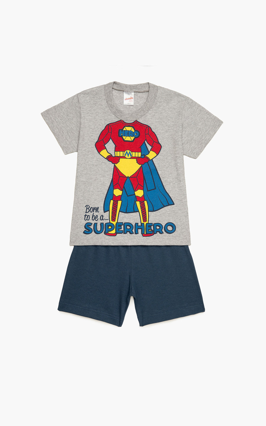 Παιδική Πιτζάμα Βαμβακερή Γκρι Για Αγόρι Με Superhero Μinerva