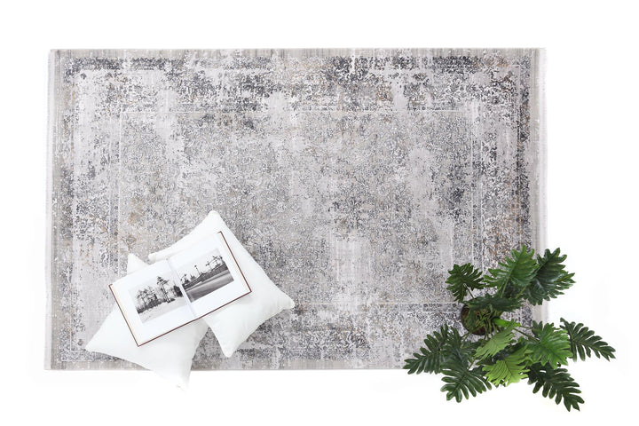 Μοντέρνο Χαλί Ανθρακί Bamboo Silk Royal Carpet 160X230 (5987A)