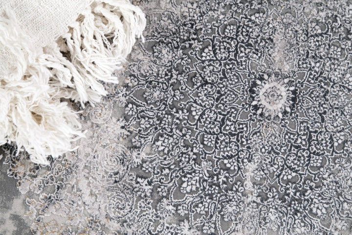 Μοντέρνο Χαλί Ανθρακί Bamboo Silk Royal Carpet 0.80X1.50 (5988C)