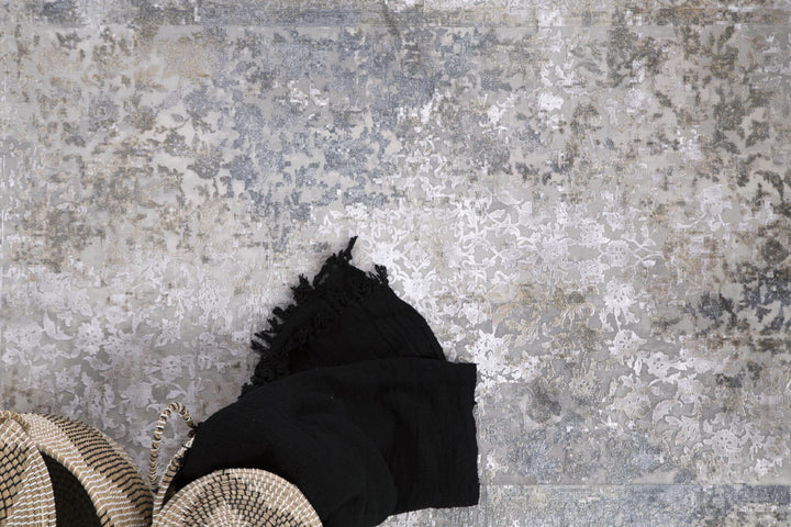 Μοντέρνο Χαλί Ανθρακί Bamboo Silk Royal Carpet 0.80X1.50 (8097A1)