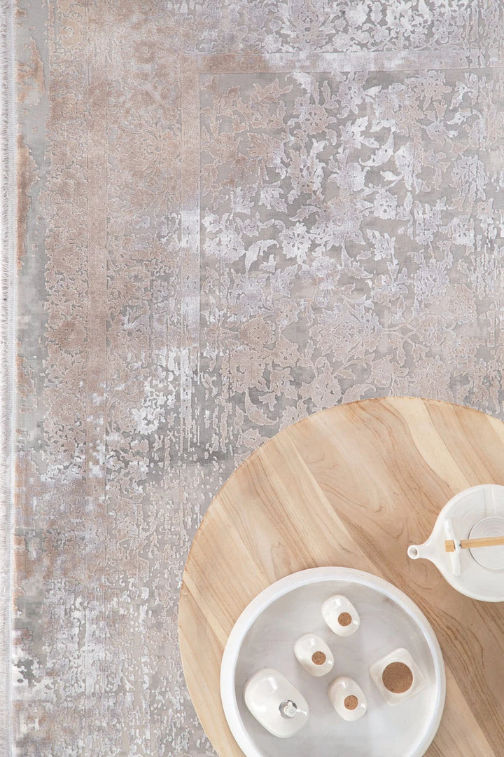 Μοντέρνο Χαλί Γκρι-Μπεζ Bamboo Silk Royal Carpet 0.80X1.50 (8097A)