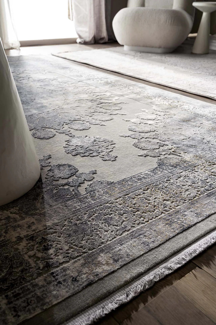 Μοντέρνο Χαλί Ανθρακί Bamboo Silk Royal Carpet 0.80X1.50 (8098A)
