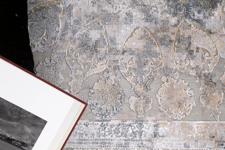 Μοντέρνο Χαλί Ανθρακί Bamboo Silk Royal Carpet 0.80X1.50 (8098A)