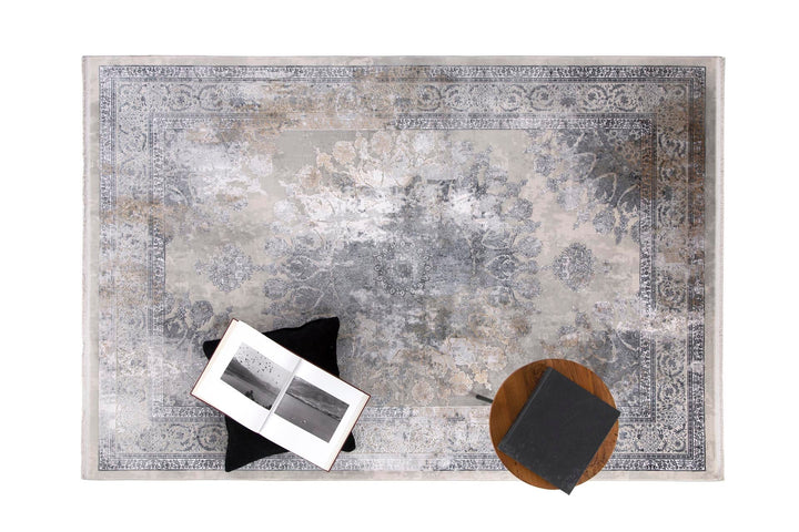 Μοντέρνο Χαλί Ανθρακί Bamboo Silk Royal Carpet 0.80X1.50 (8098A)