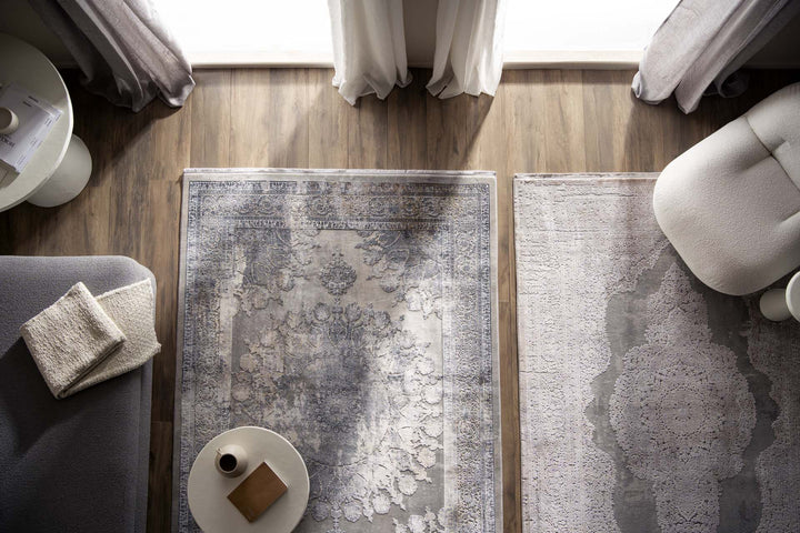 Μοντέρνο Χαλί Ανθρακί Bamboo Silk Royal Carpet 0.80X1.50 (8098A)