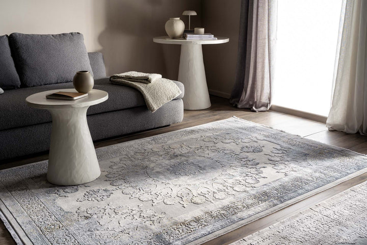 Μοντέρνο Χαλί Ανθρακί Bamboo Silk Royal Carpet 0.80X1.50 (8098A)