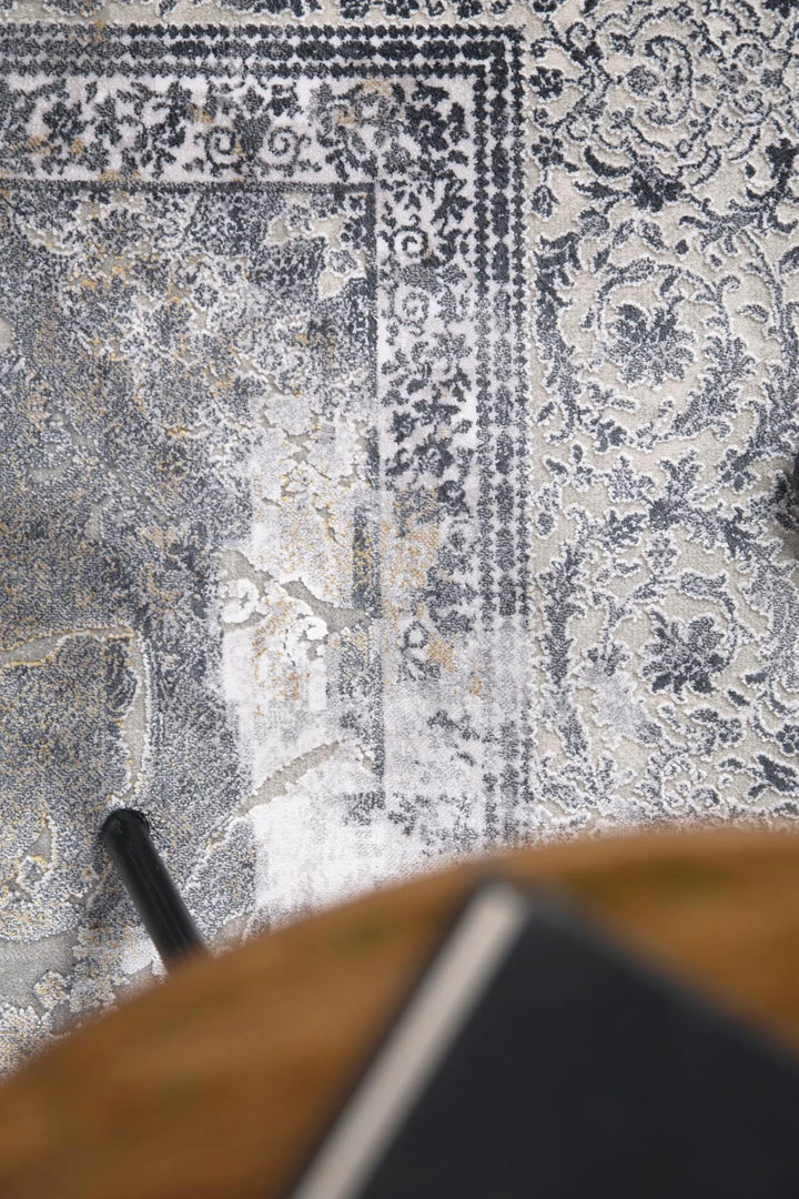 Μοντέρνο Χαλί Ανθρακί Bamboo Silk Royal Carpet 0.80X1.50 (8098A)