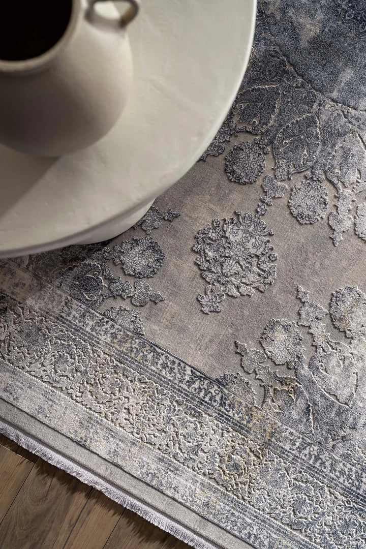 Μοντέρνο Χαλί Ανθρακί Bamboo Silk Royal Carpet 0.80X1.50 (8098A)