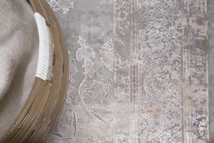 Μοντέρνο Χαλί Γκρι-Μπεζ Bamboo Silk Royal Carpet 0.80X1.50 (8098A1)
