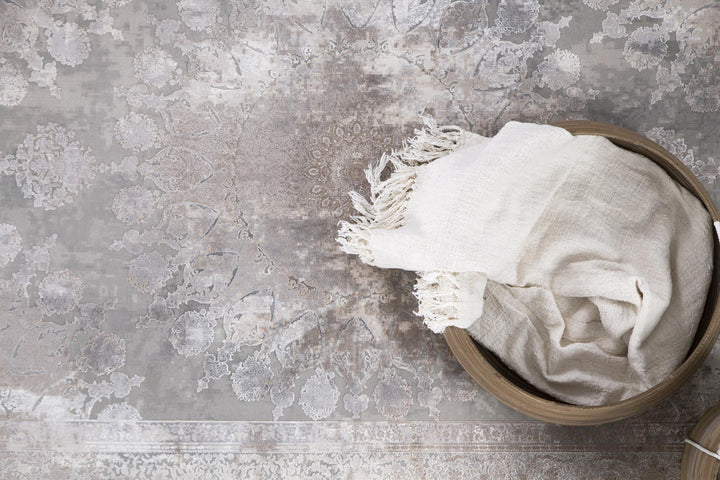 Μοντέρνο Χαλί Γκρι-Μπεζ Bamboo Silk Royal Carpet 0.80X1.50 (8098A1)