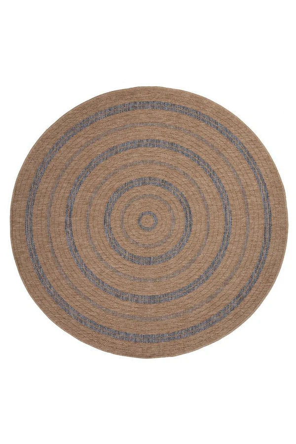 Ψάθινο Χαλί Στρογγυλό Μπεζ-Μαύρο Avanos Royal Carpet 2.40X2.40