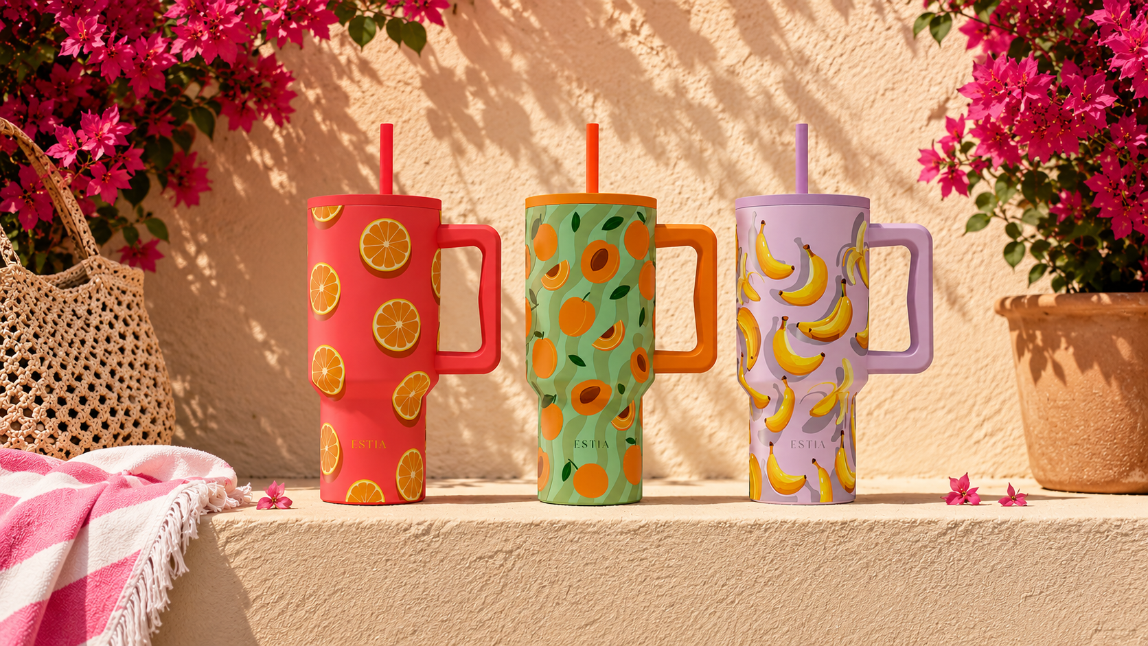 Straw Tumbler - Ποτήρια Θερμός με Καλαμάκι