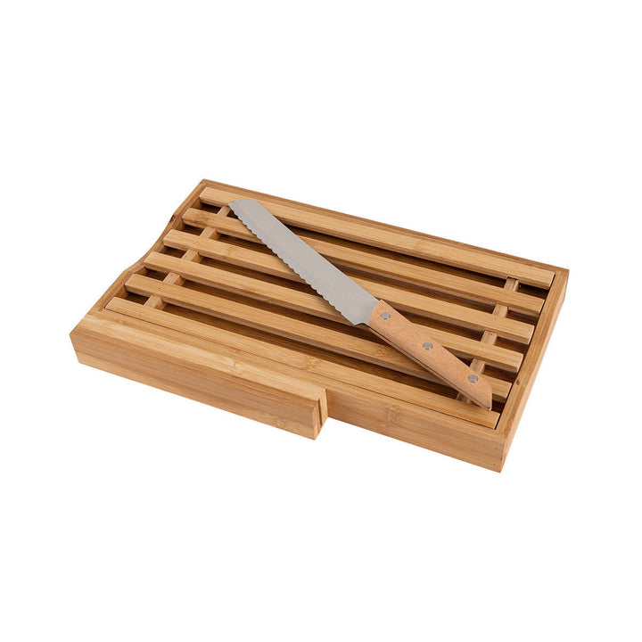 Ξύλο Κοπής Ψωμιού Με Μαχαίρι Bamboo Essentials Estia 35,5x22cm