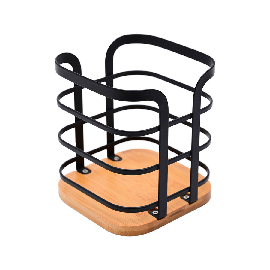 Θήκη Για Κουτάλες Μεταλλική Μαύρη Bamboo Essentials Estia