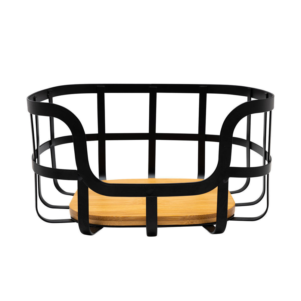 Φρουτιέρα Μεταλλική Μαύρη 24x24 Bamboo Essentials Estia