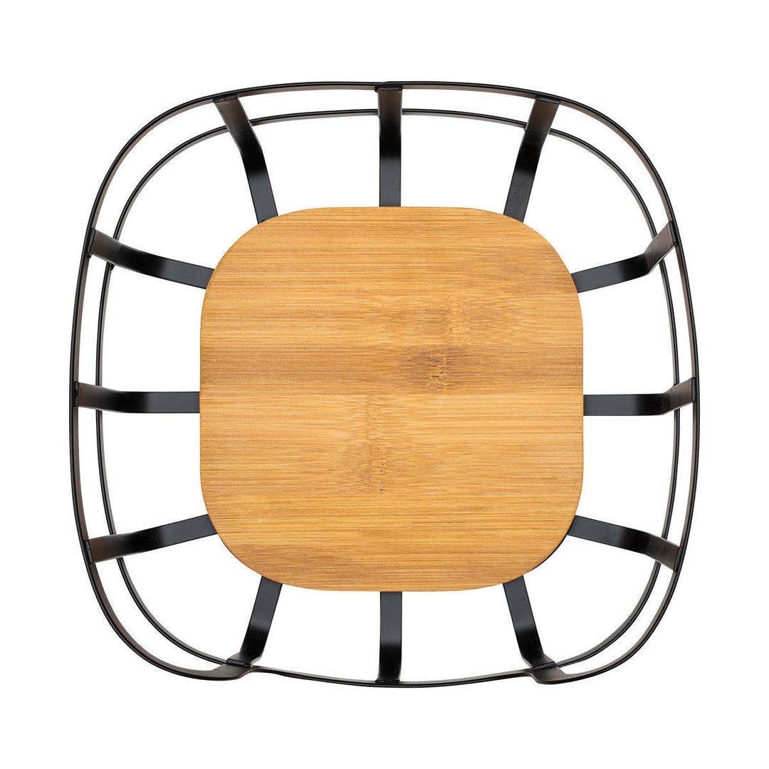 Φρουτιέρα Μεταλλική Μαύρη 24x24 Bamboo Essentials Estia