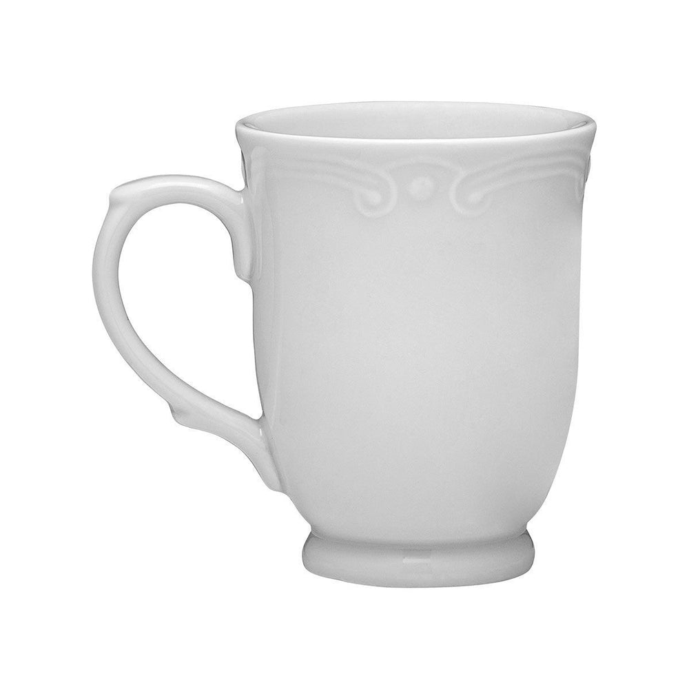 Κούπα Καφέ Λευκή Πορσελάνινη Ανάγλυφη 340ml Athenee Estia