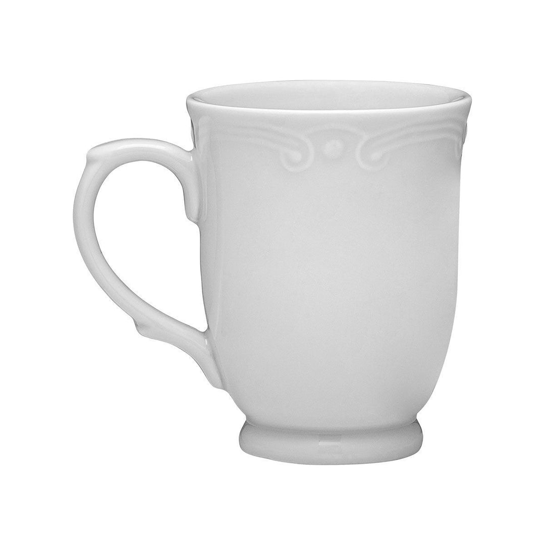 Κούπα Καφέ Λευκή Πορσελάνινη Ανάγλυφη 340ml Athenee Estia