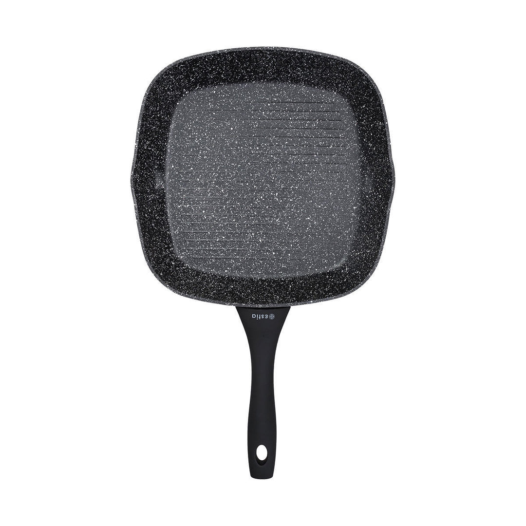 Γκριλιέρα Αντικολλητική Αλουμινίου Με Τριπλή Αντικολλητική Επίστρωση Μαύρη Estia 28cm