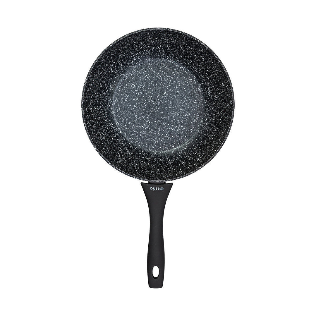 Αντικολλητικό Γουόκ-Τηγάνι Ανθρακί Με Τριπλή Αντικολλητική Επίστρωση & Ξύλινη Εργολαβική Λαβή Estia 28cm