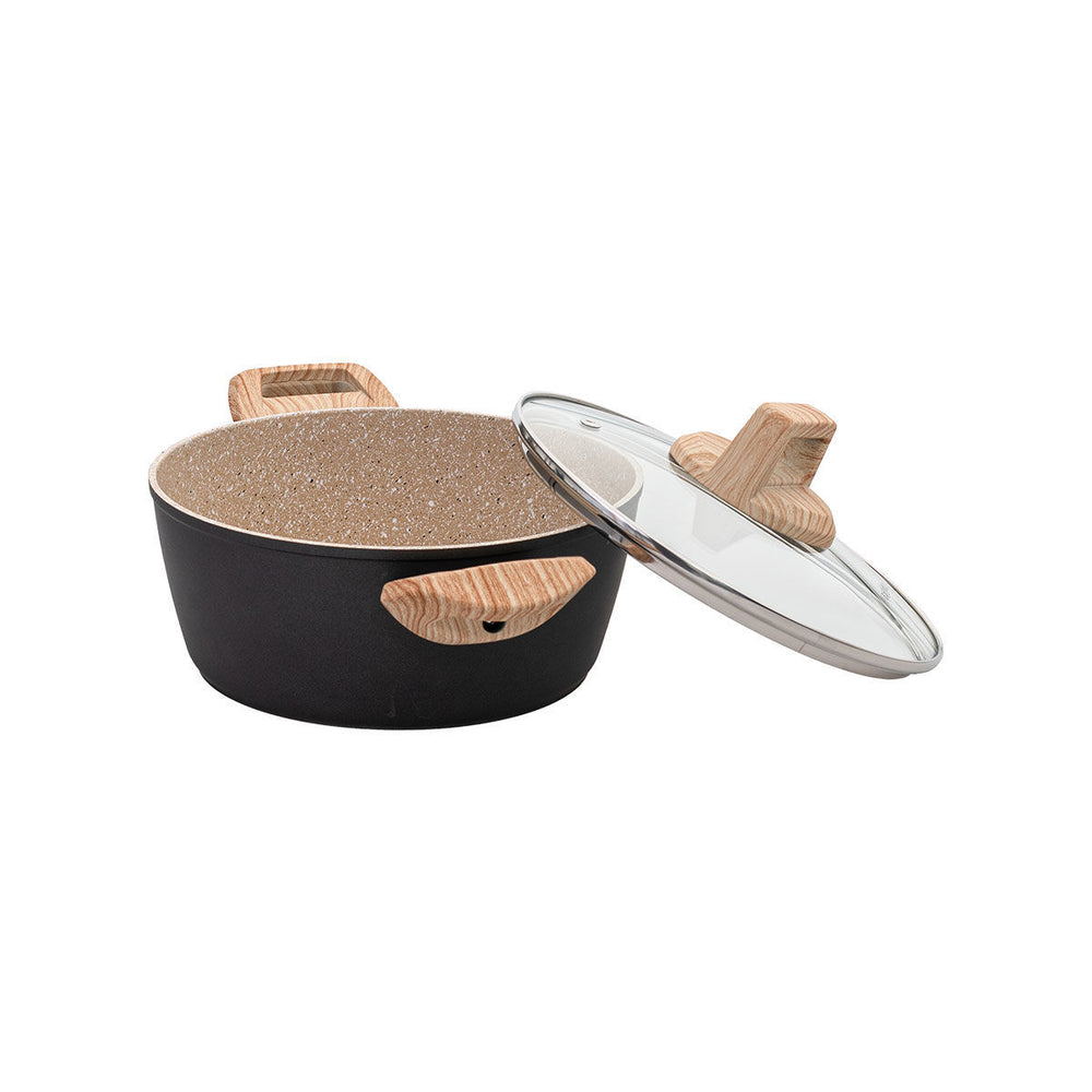 Κατσαρόλα Αντικολλητική Πρεσσαριστού Αλουμινίου 2.3lt/20cm Earth Estia