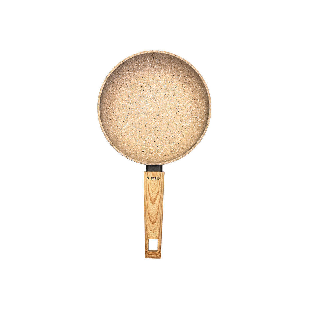 Τηγάνι Αντικολλητικό Αλουμινίου Μπεζ Με Τριπλή Κεραμική Επίστρωση & Εργονομική Λαβή Estia 20cm