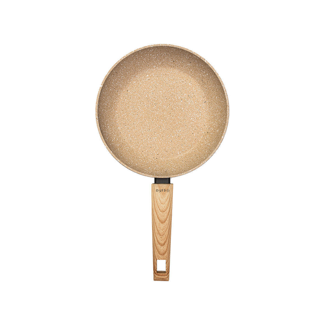 Τηγάνι Αντικολλητικό Αλουμινίου Μπεζ Με Τριπλή Κεραμική Επίστρωση & Εργονομική Λαβή Estia 24cm