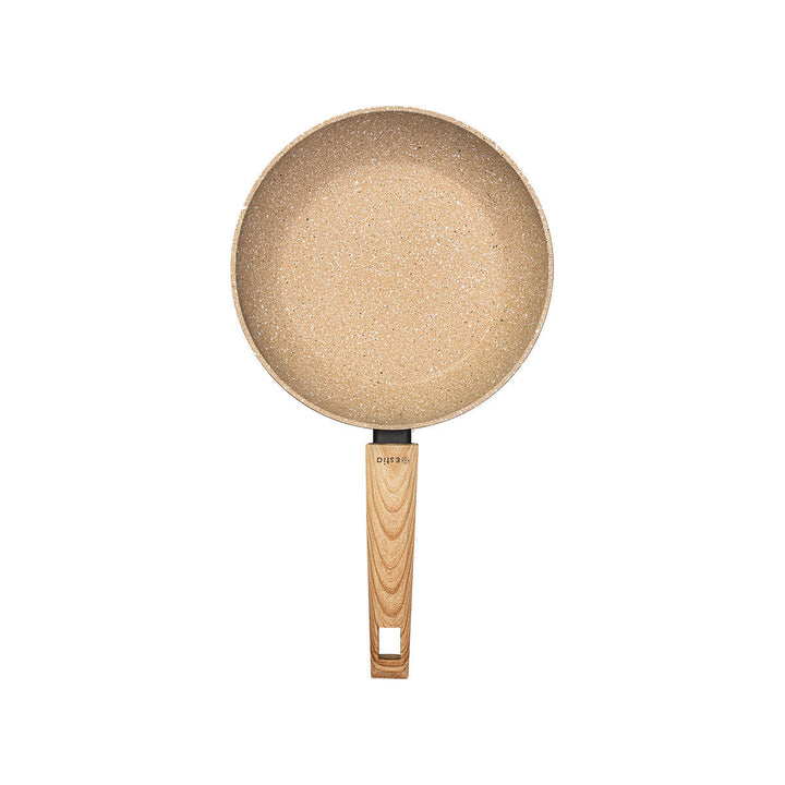 Τηγάνι Αντικολλητικό Αλουμινίου Μπεζ Με Τριπλή Κεραμική Επίστρωση & Εργονομική Λαβή Estia 24cm
