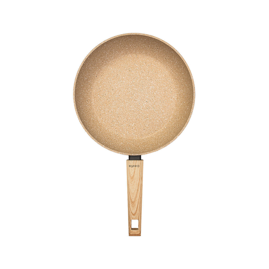 Τηγάνι Αντικολλητικό Αλουμινίου Μπεζ Με Τριπλή Κεραμική Επίστρωση & Εργονομική Λαβή Estia 26cm